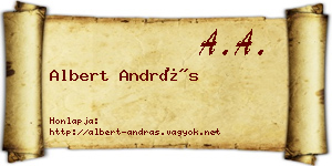 Albert András névjegykártya