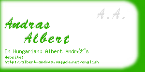 andras albert business card